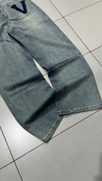 Denim Jeans Embroidered "V" Blu Wash (XS)
