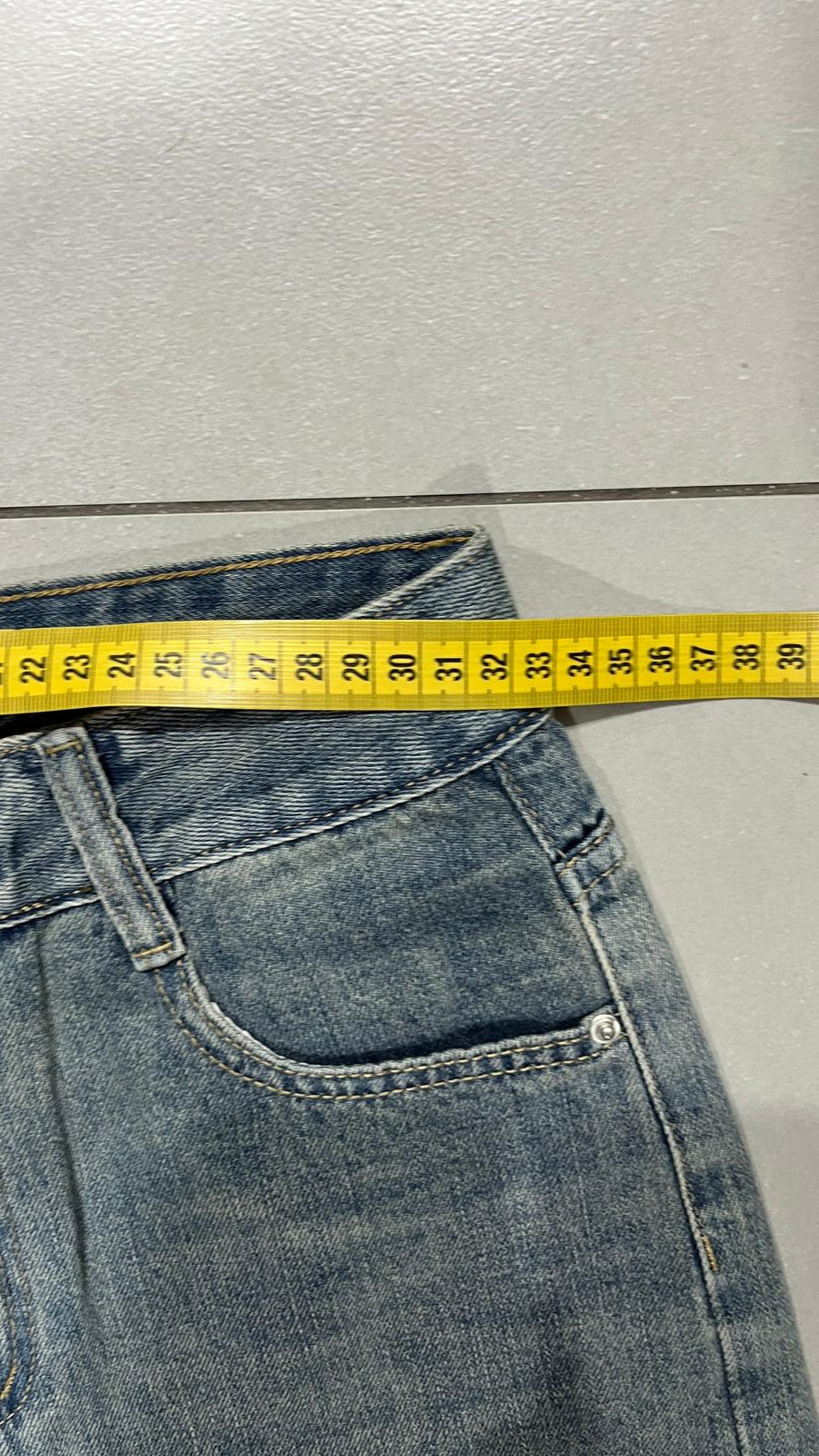 Denim Jeans Embroidered "V" Blu Wash (XS)