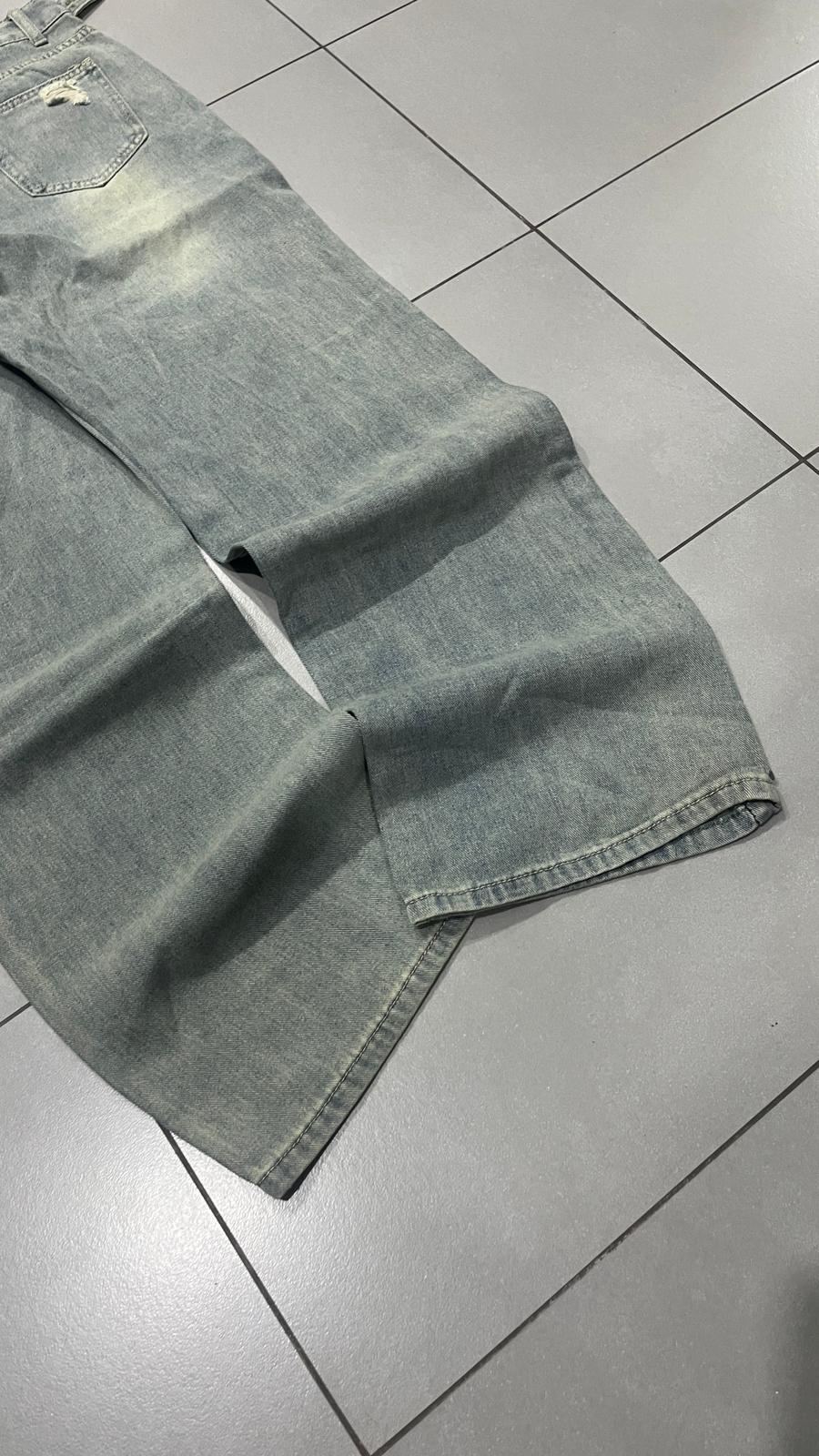 Denim Jeans Stone Wash Rotture Baggy Fit (S)