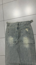 Denim Jeans Stone Wash Rotture Baggy Fit (S)