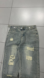 Denim Jeans Stone Wash Rotture Baggy Fit (S)