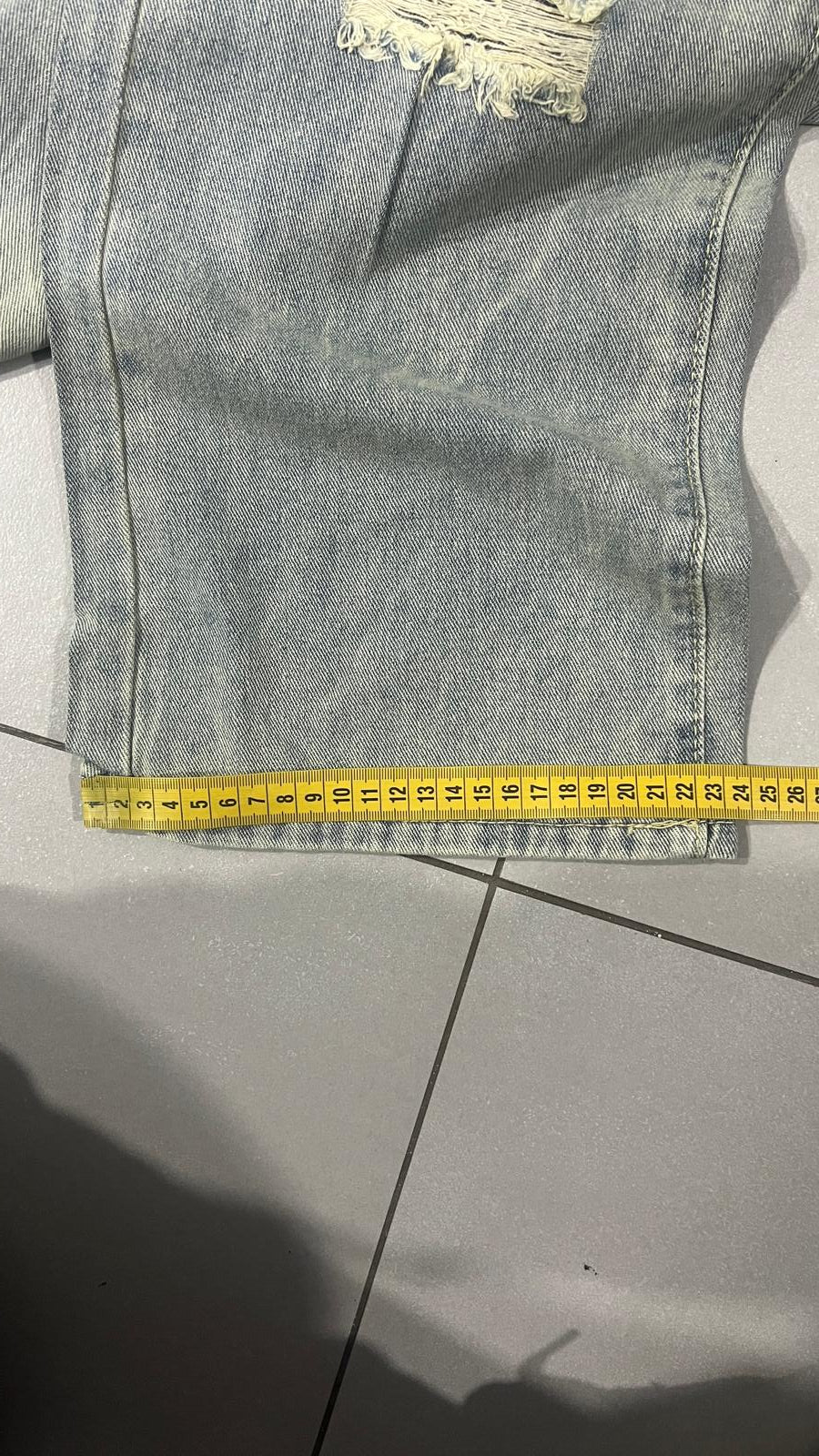 Denim Jeans Stone Wash Rotture Baggy Fit (S)