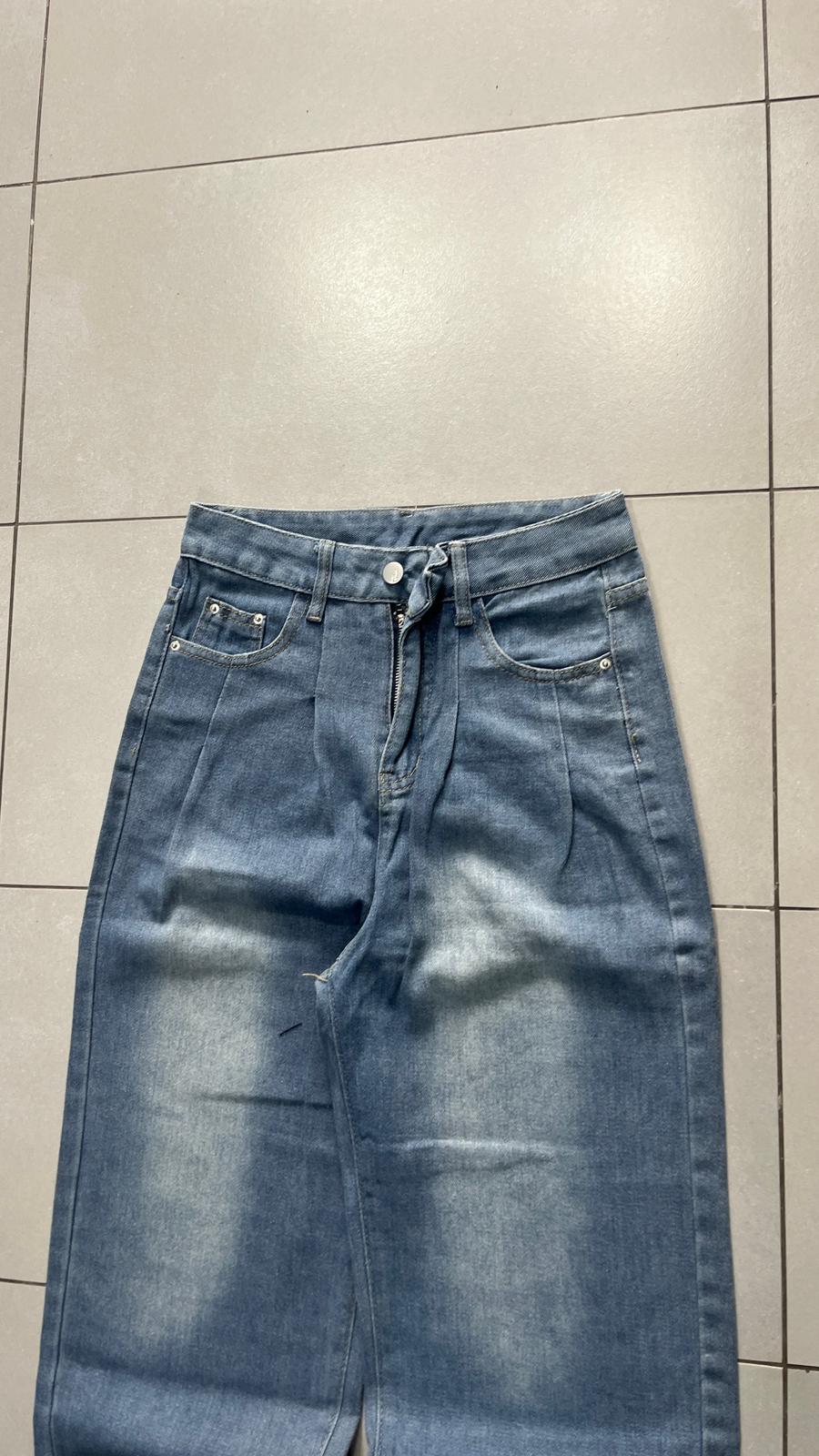 Denim Jeans Washed Blue Baggy Fit (XS)