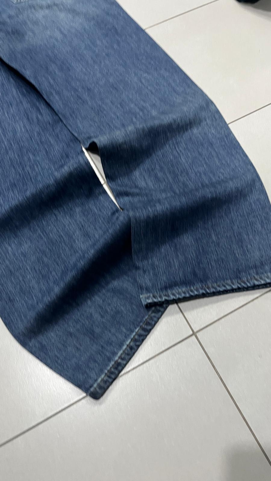 Denim Jeans Particular Embroidered Blu Baggy Fit (XS)