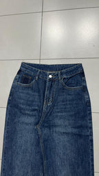 Denim Jeans Particular Embroidered Blu Baggy Fit (XS)