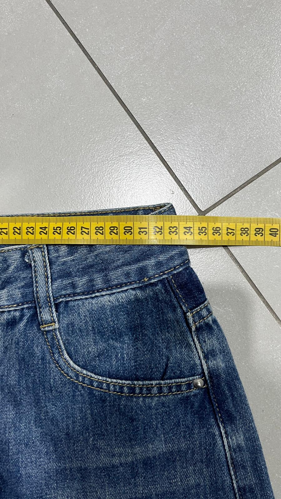 Denim Jeans Particular Embroidered Blu Baggy Fit (XS)