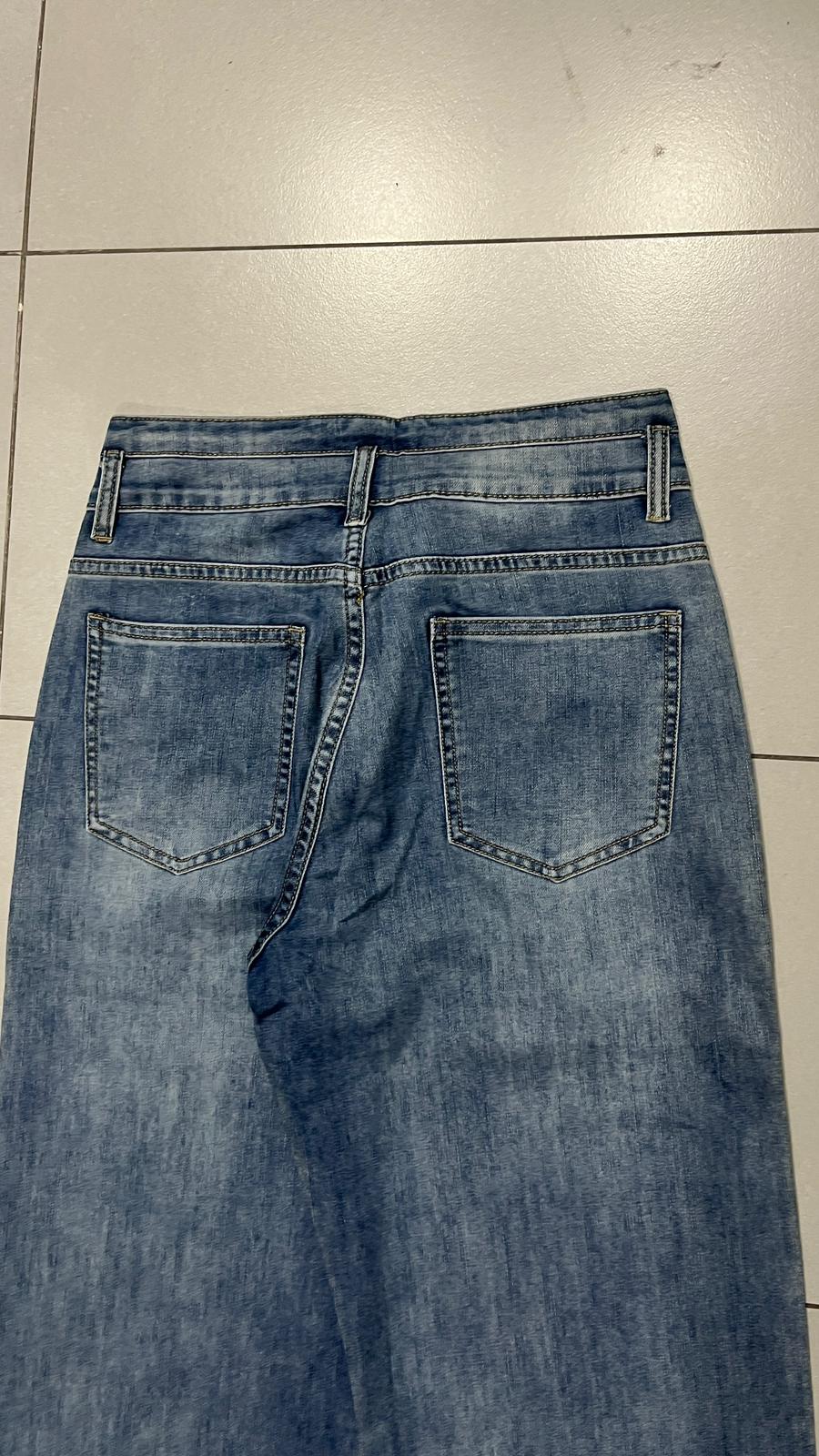 Denim Jeans Washed Blue Baggy Fit (XS)