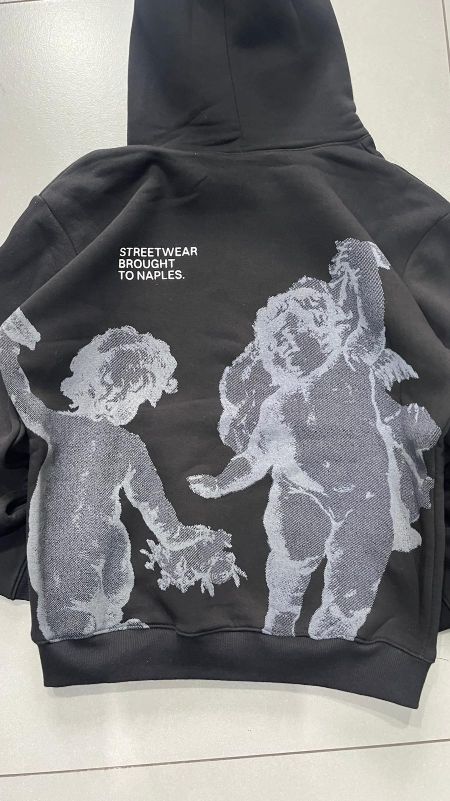 Felpa 361 Angel Black Grey Printed Japan Style (S)