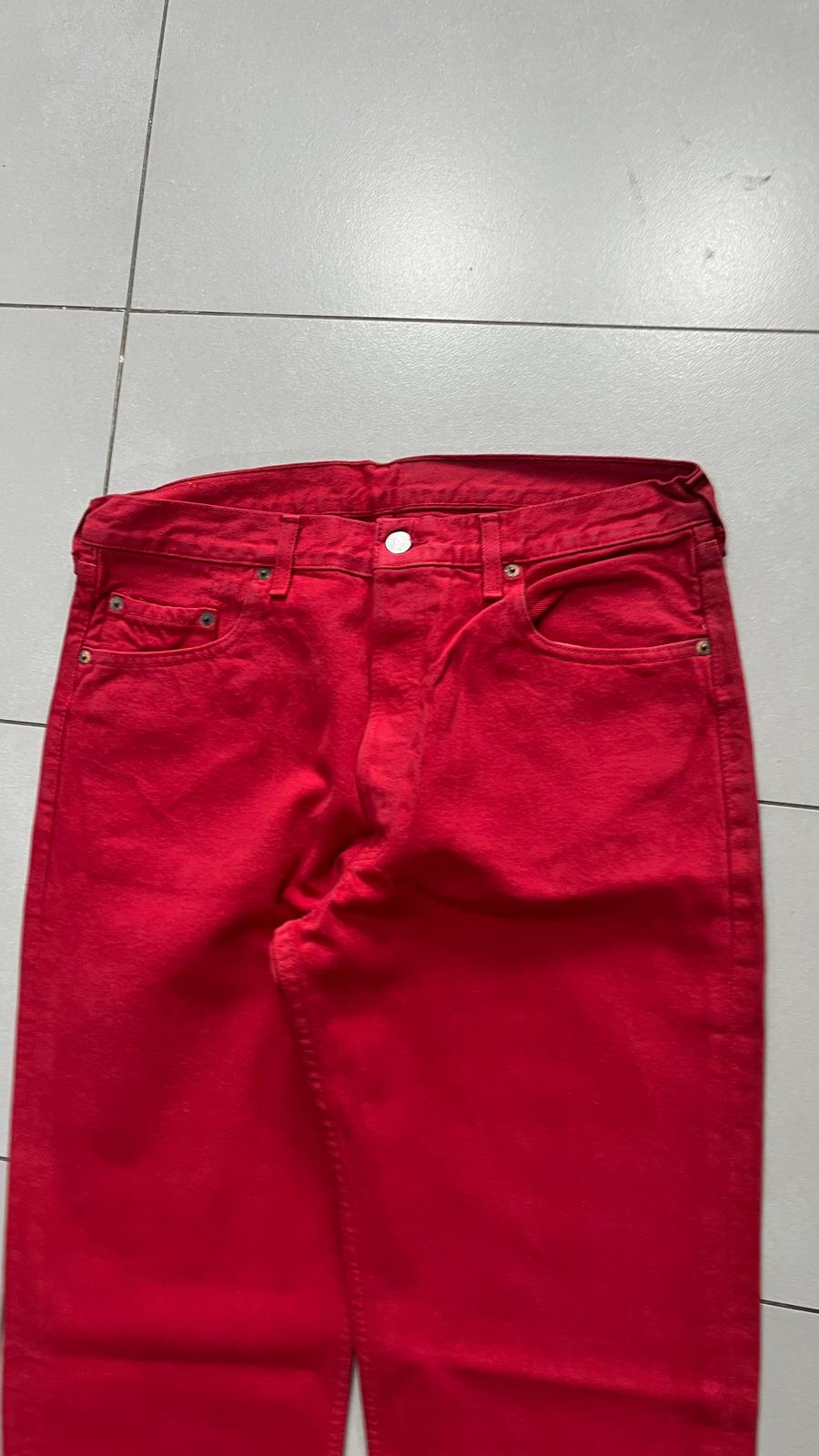 Denim Levis 501 Red W34 L36 Straight Fit (L)
