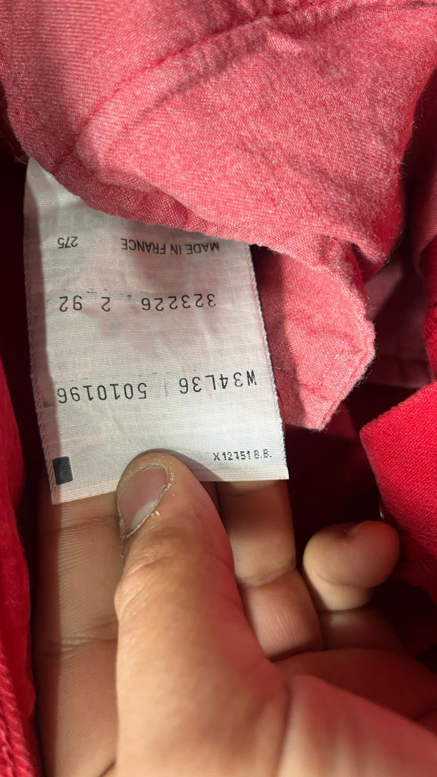 Denim Levis 501 Red W34 L36 Straight Fit (L)