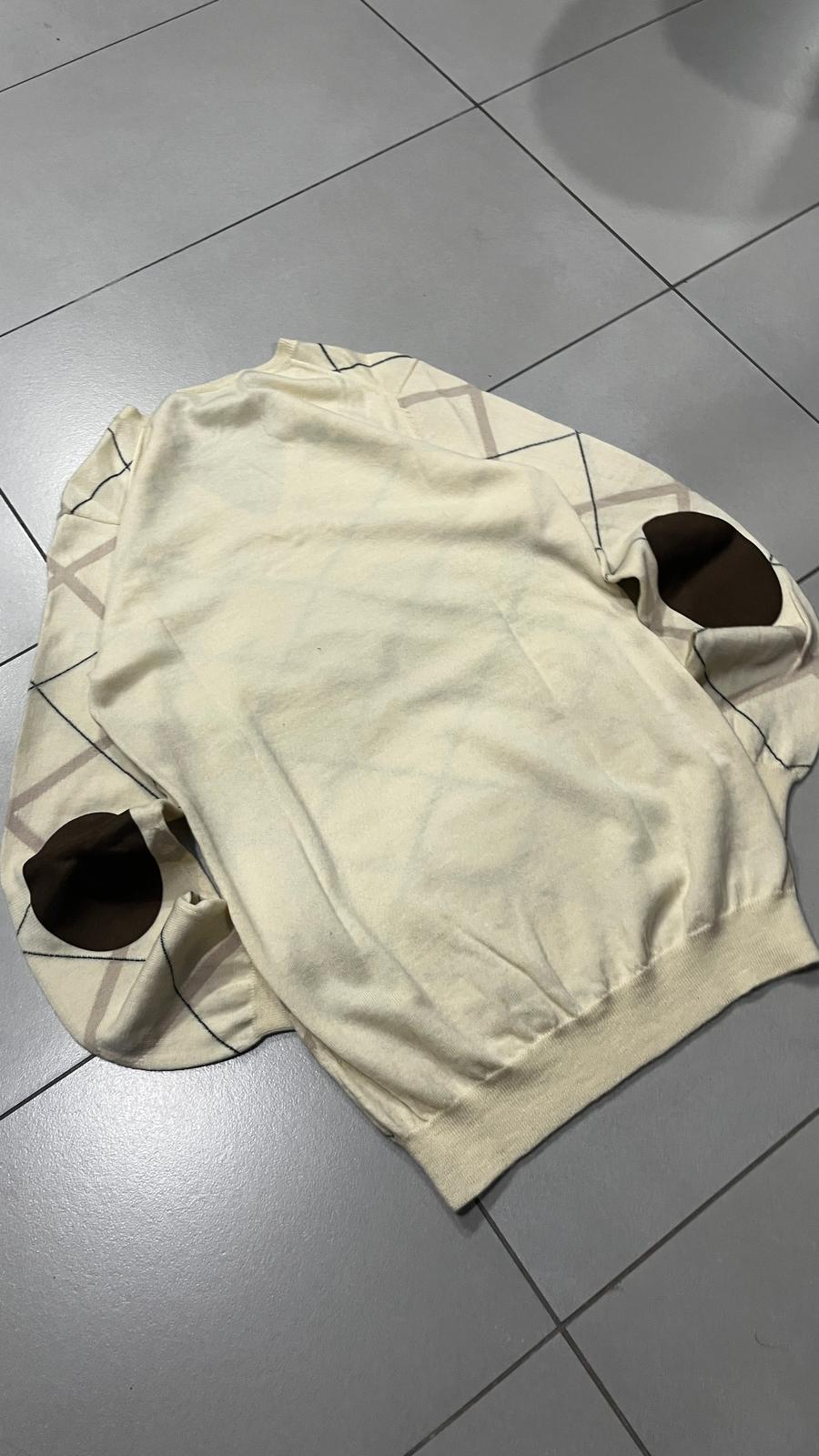 Maglione Lacoste A Quadri Scollo a V (M)