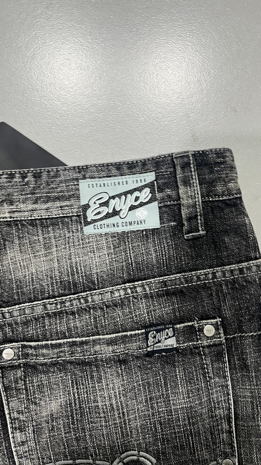 Denim Jeans Enyce Grey Wash Baggy Fit Zip (XL)