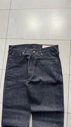 Raw Denim Jeans Evisu Painted Big Logo Embroidered (M)