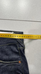 Raw Denim Jeans Evisu Painted Big Logo Embroidered (M)