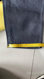 Raw Denim Jeans Evisu Painted Big Logo Embroidered (S)
