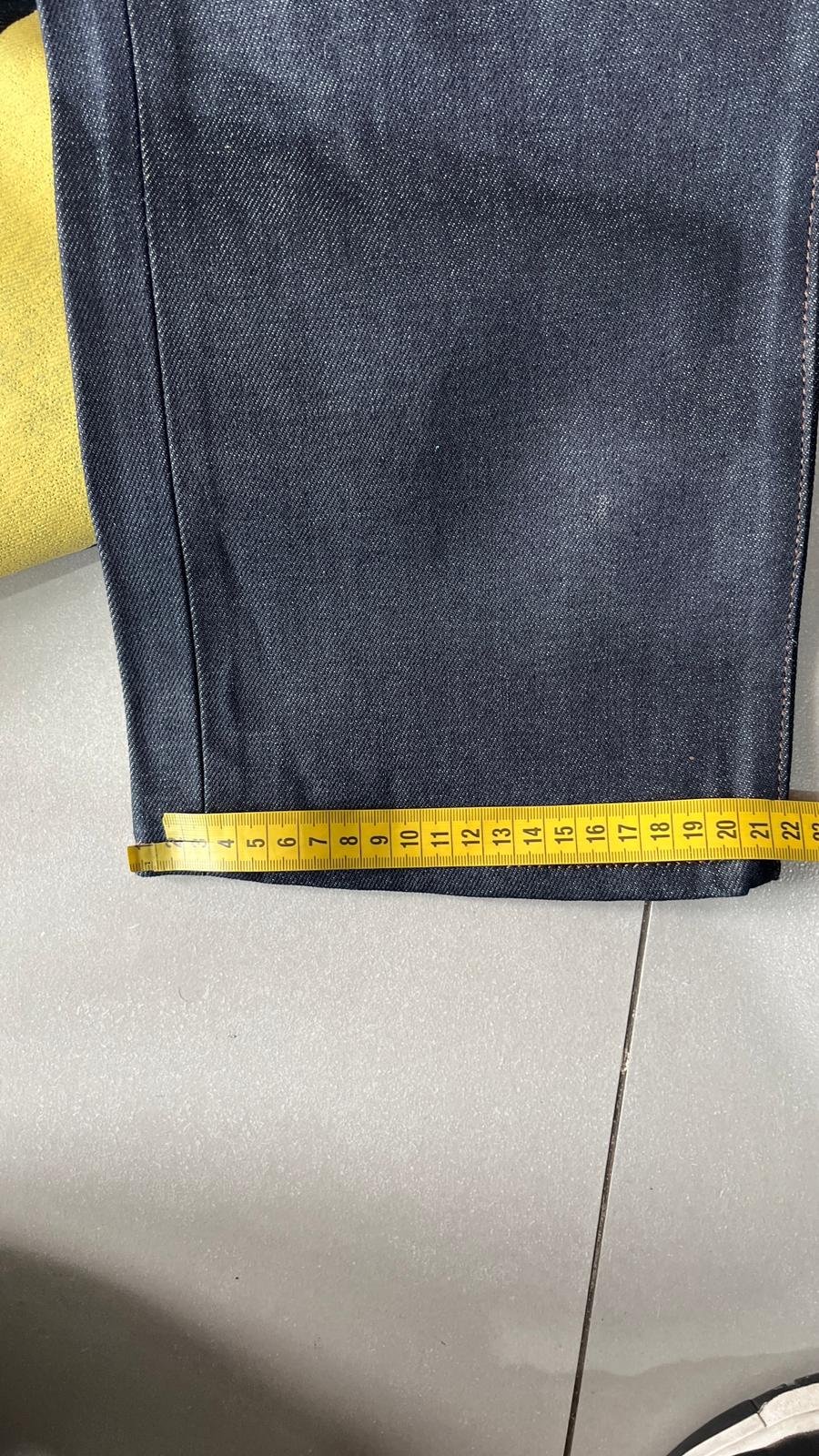 Raw Denim Jeans Evisu Painted Big Logo Embroidered (S)