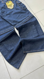 Denim Cargo Baggy Fit Embroidered Patch Dragon (XXL)