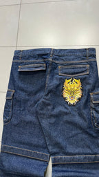 Denim Cargo Baggy Fit Embroidered Patch Dragon (XXL)