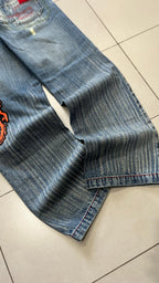 Denim Jeans Embroidered Dragon Baggy Fit (XS)