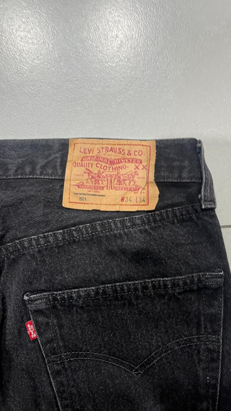 Denim Levis 501 Straight Fit Black W34 L34 (L)