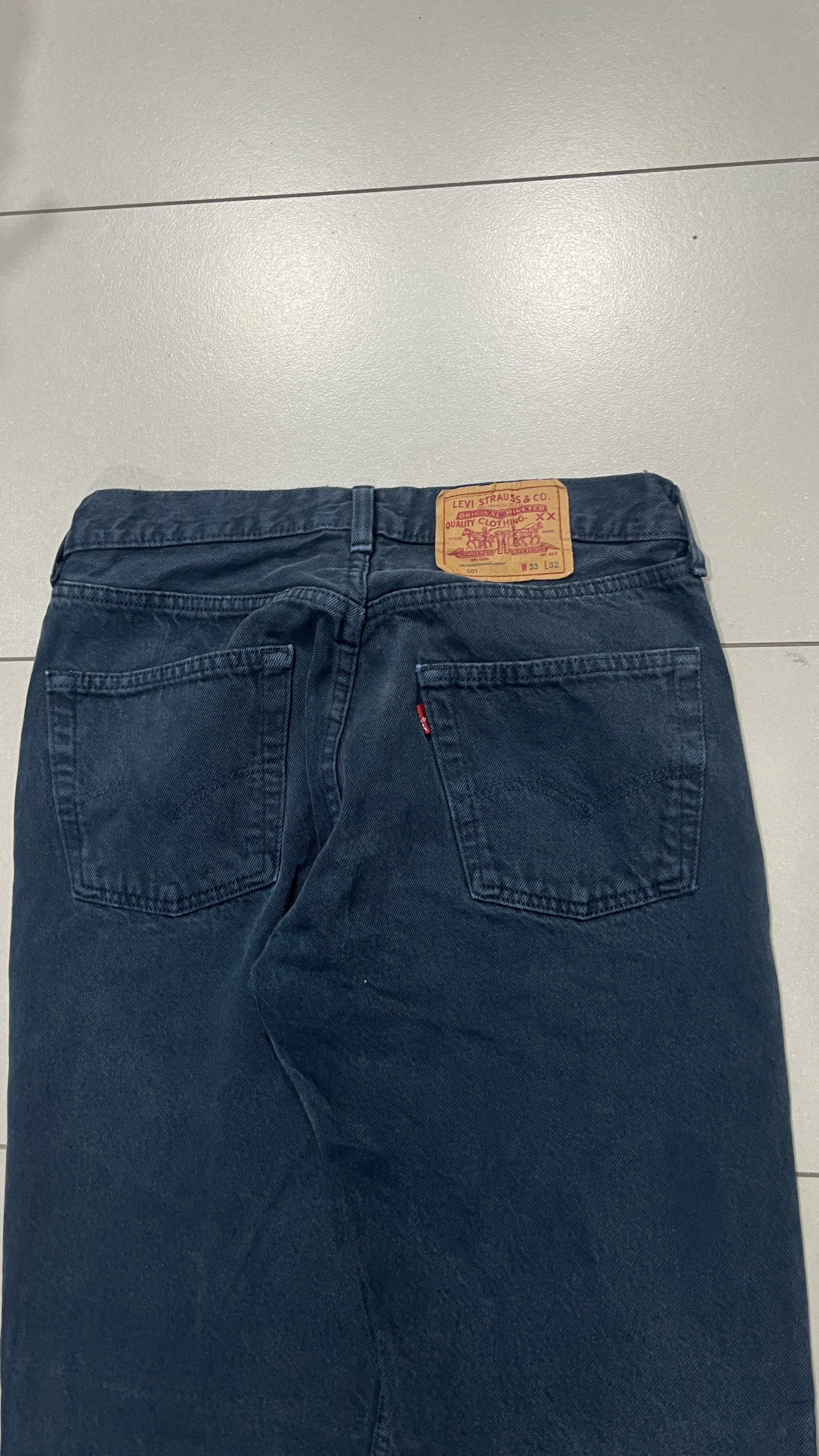 Denim Levis 501 Dark Blue Straight Fit (S)
