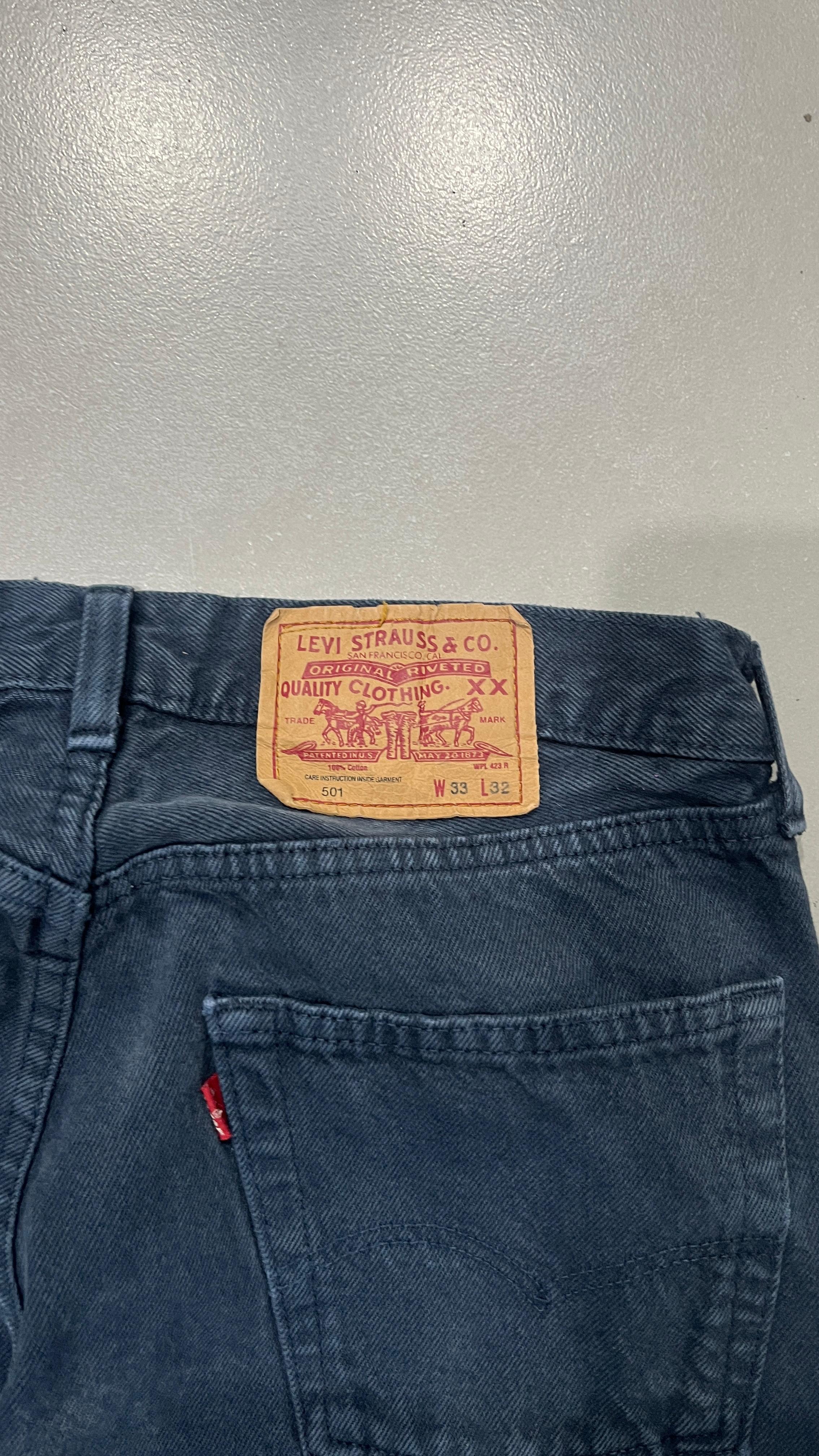 Denim Levis 501 Dark Blue Straight Fit (S)