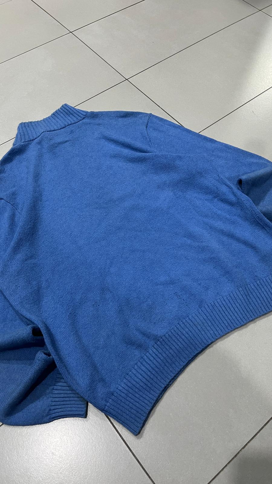 Ralph Lauren 1/4 Zip Sweater - Maglione Ralph Lauren Mezza Zip Dolcevita Blu (M)