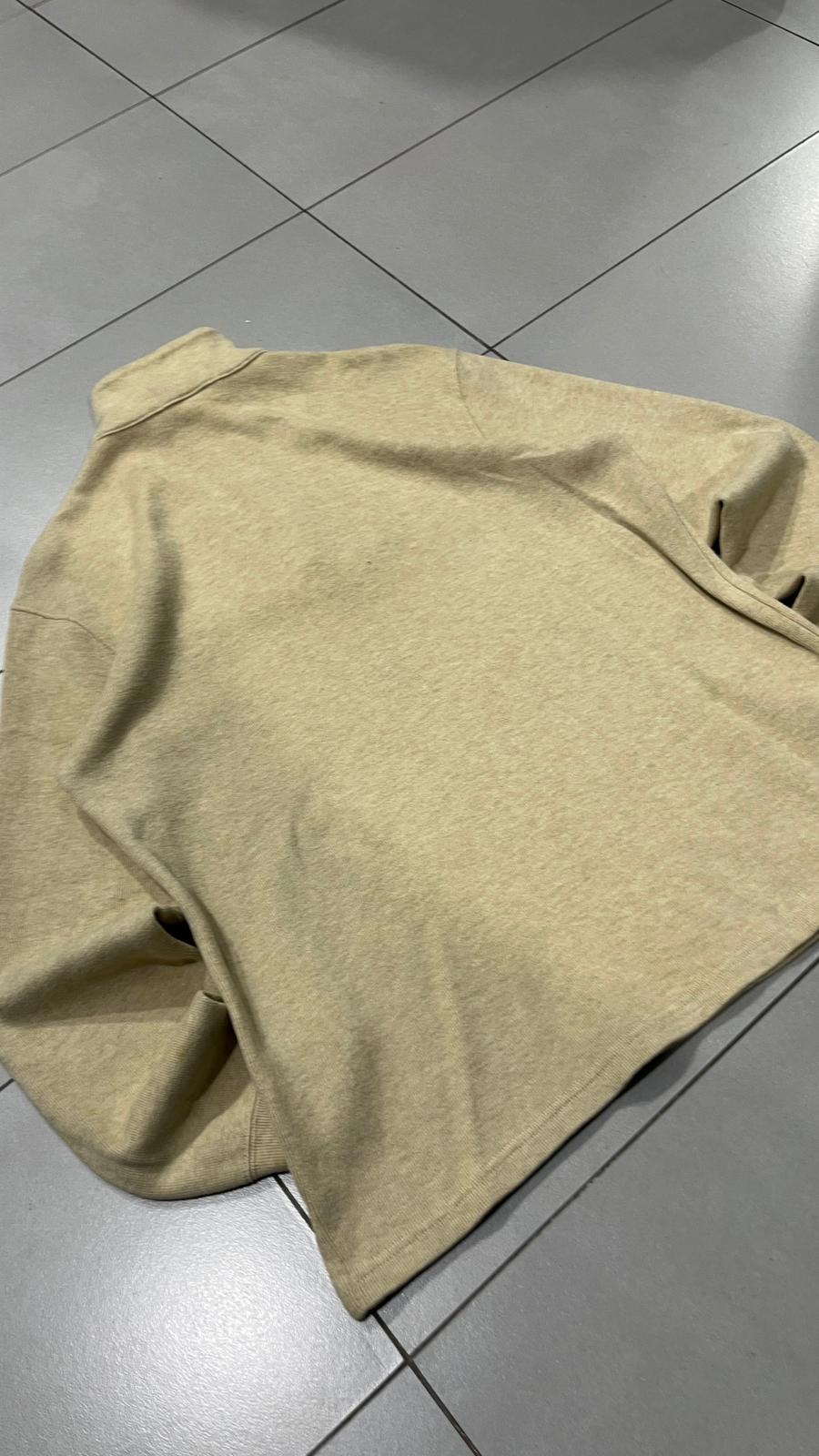 Ralph Lauren 1/4 Zip Sweater - Maglione Ralph Lauren Mezza Zip Dolcevita Beige (M)