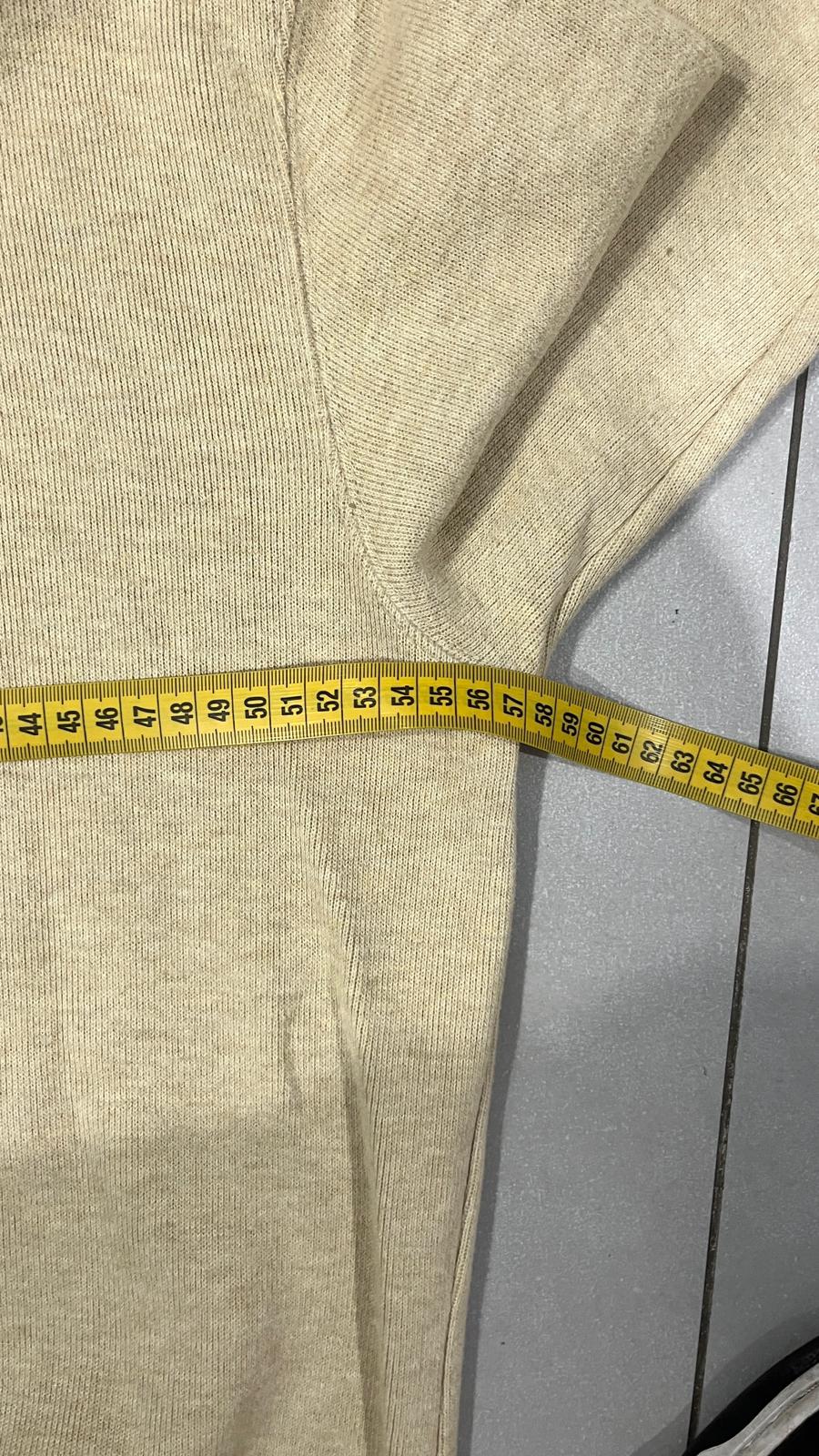 Ralph Lauren 1/4 Zip Sweater - Maglione Ralph Lauren Mezza Zip Dolcevita Beige (M)