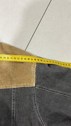 Bomber Vintage Y2K Heavy Leather Jacket Con Pelliccia Grey / Beige (L)