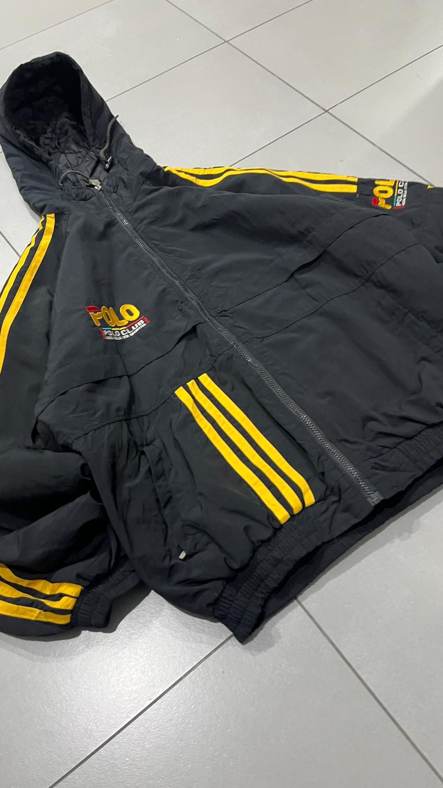 Giacca a vento Vintage anni 90/00 Polo Ralph Lauren - Windbreaker Polo Sport CLub Black & Yellow