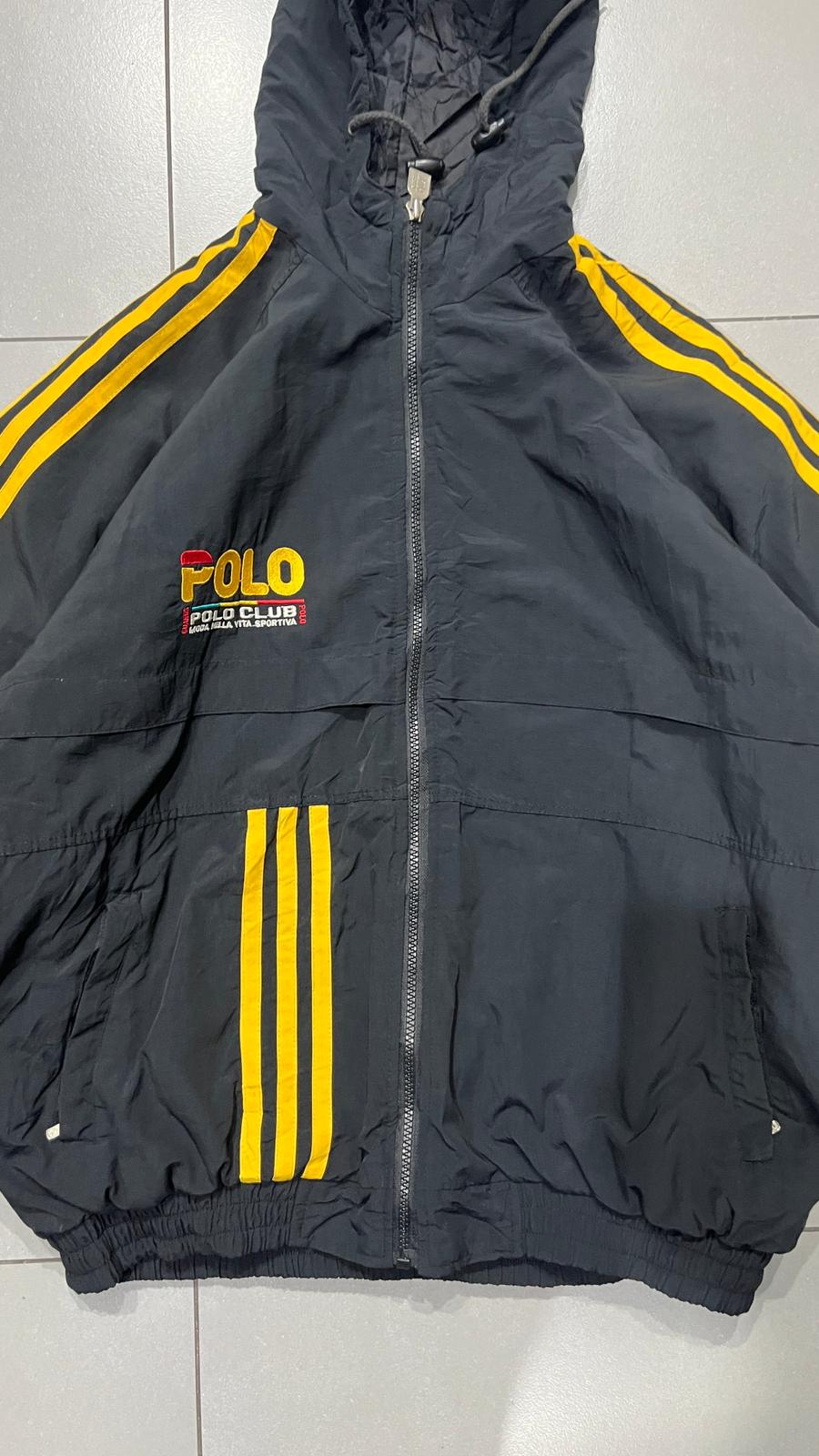 Giacca a vento Vintage anni 90/00 Polo Ralph Lauren - Windbreaker Polo Sport CLub Black & Yellow