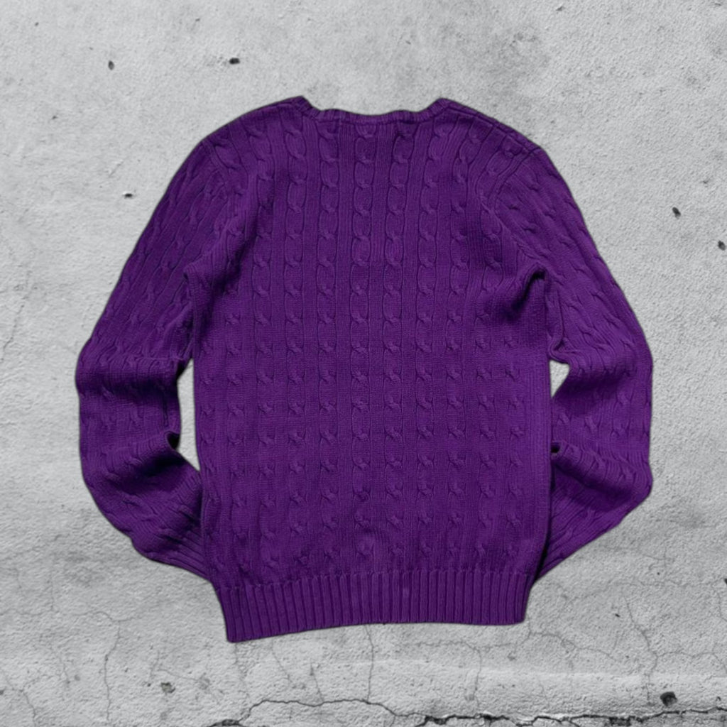 Maglione a Treccia Ralph Lauren con Scollo a V (L) da Donna