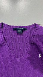 Maglione a Treccia Ralph Lauren con Scollo a V (L) da Donna