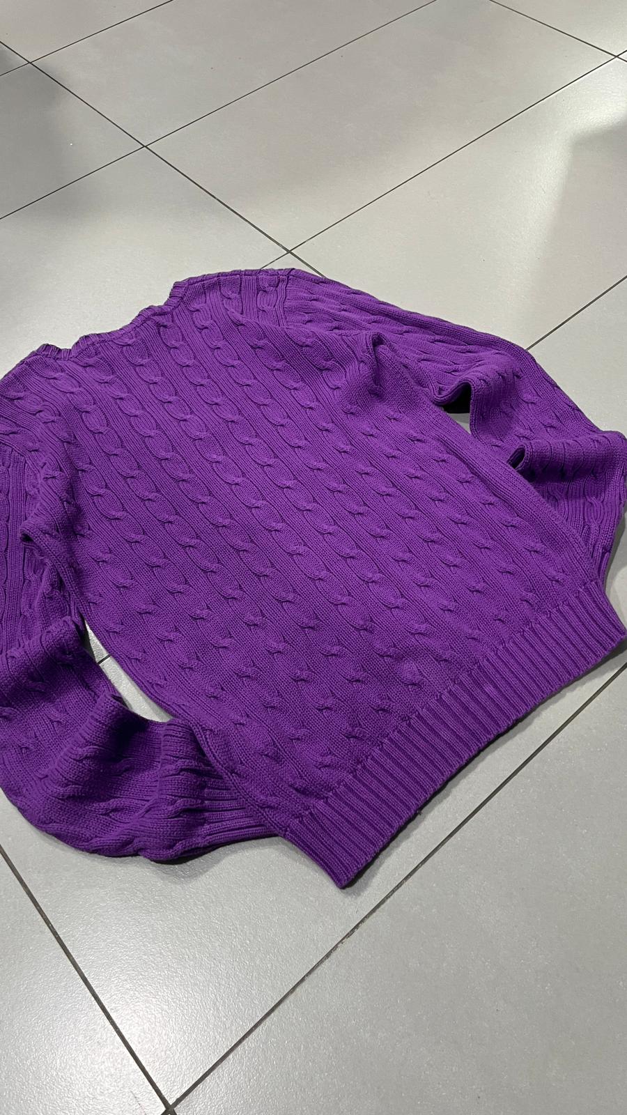 Maglione a Treccia Ralph Lauren con Scollo a V (L) da Donna
