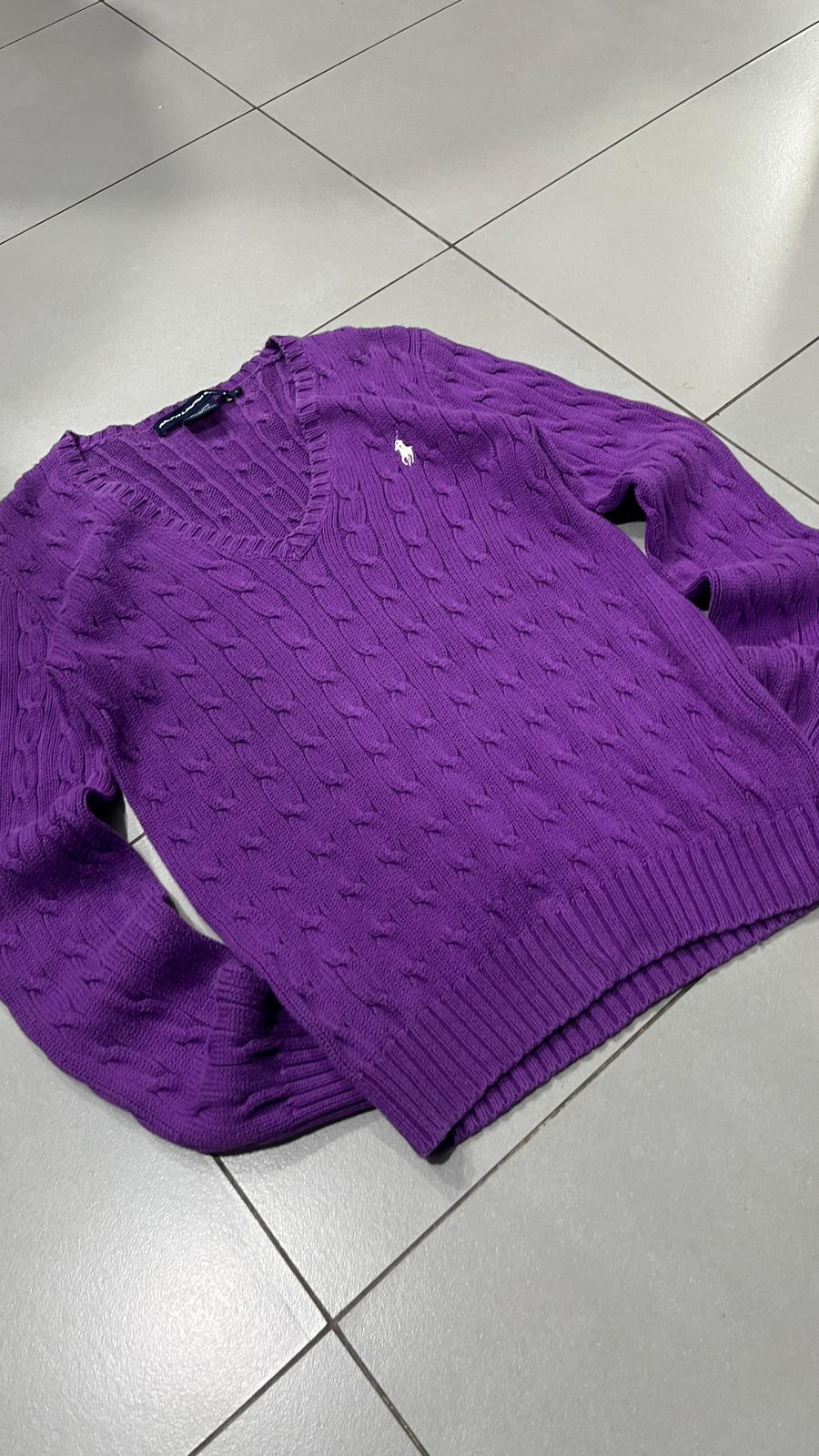 Maglione a Treccia Ralph Lauren con Scollo a V (L) da Donna