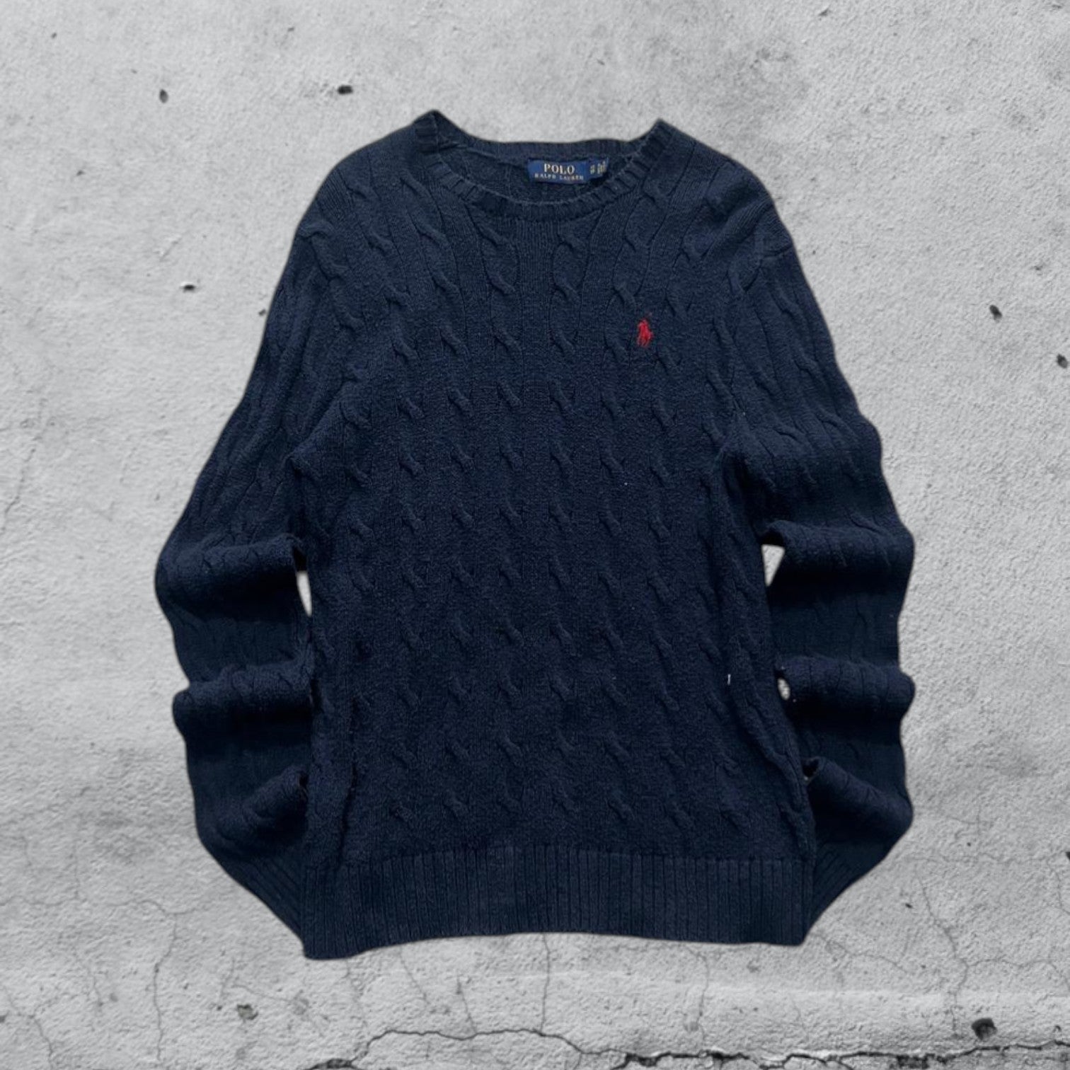 Maglione a Treccia Ralph Lauren Blu Marino (XS)