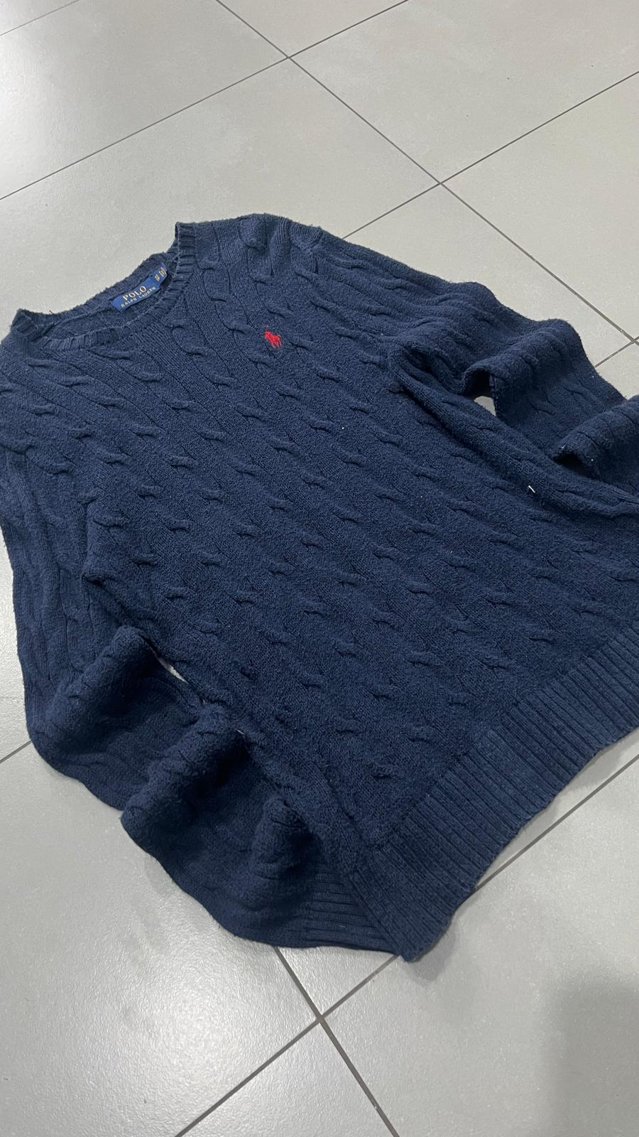 Maglione a Treccia Ralph Lauren Blu Marino (XS)