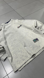 Felpa GIrocollo Vintage Ricamata Grigia (M)