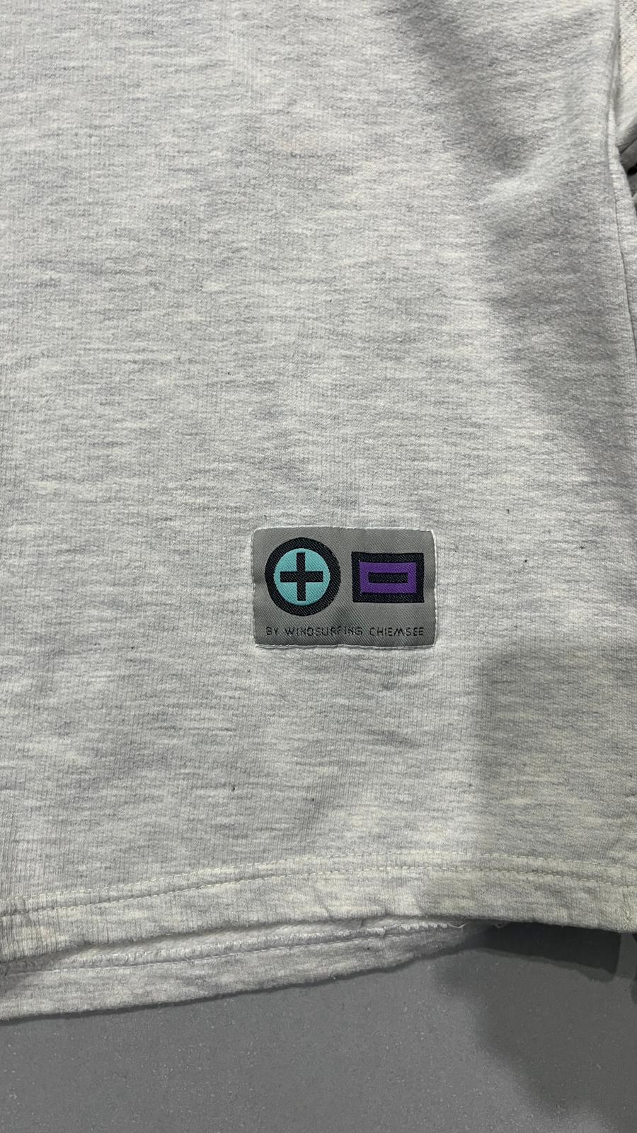 Felpa GIrocollo Vintage Ricamata Grigia (M)