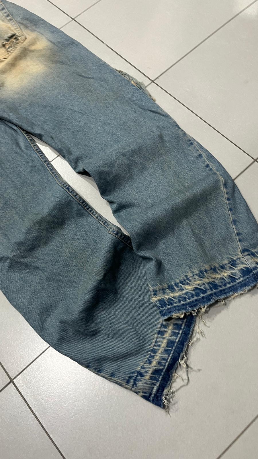 Denim Stone Wash Flare Particular Sfrangiato (M)