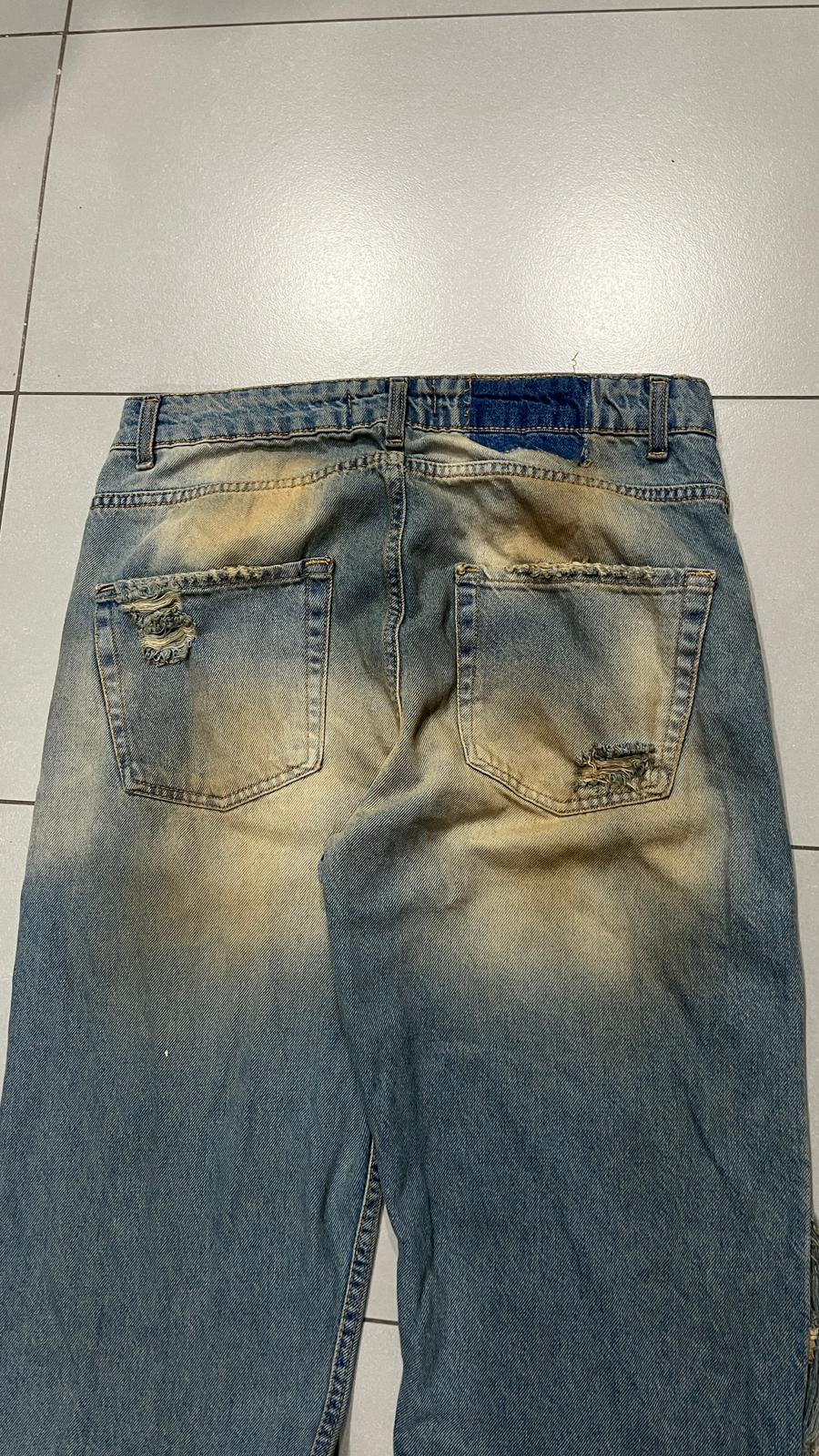 Denim Stone Wash Flare Particular Sfrangiato (M)
