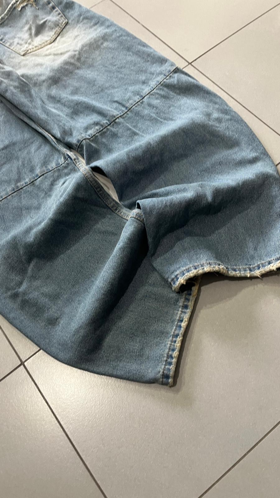 Denim Washed Baggy Fit Balloon con Rotture (L)