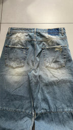 Denim Washed Baggy Fit Balloon con Rotture (L)