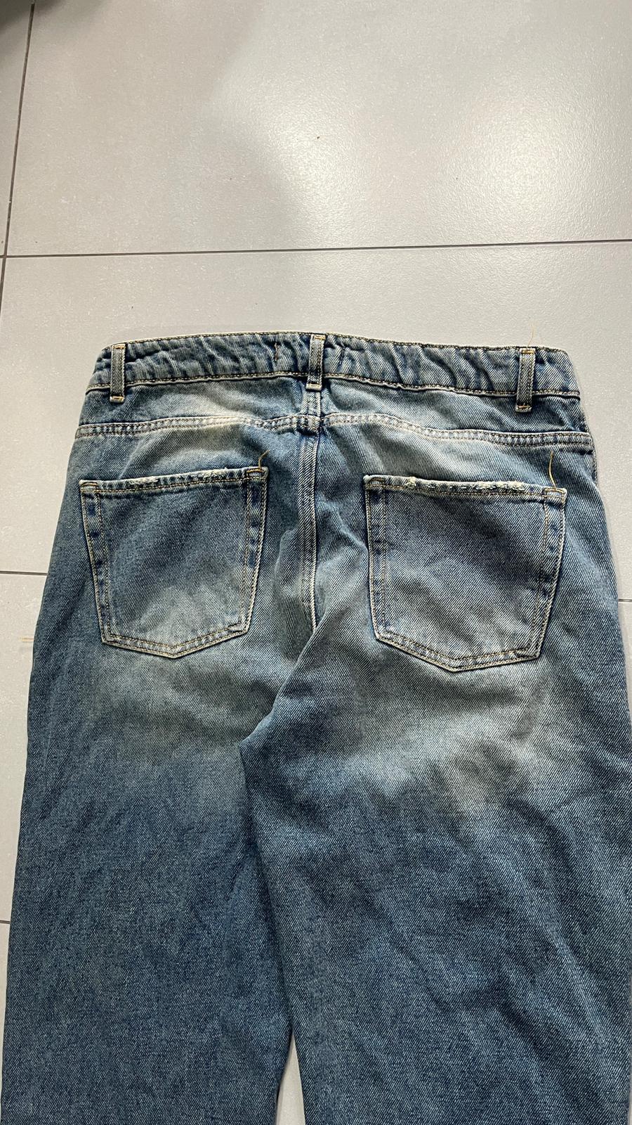 Denim Flare Baggy Stone Wash Blu (L)