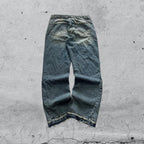 Denim Flare Baggy Stone Wash Blu (L)