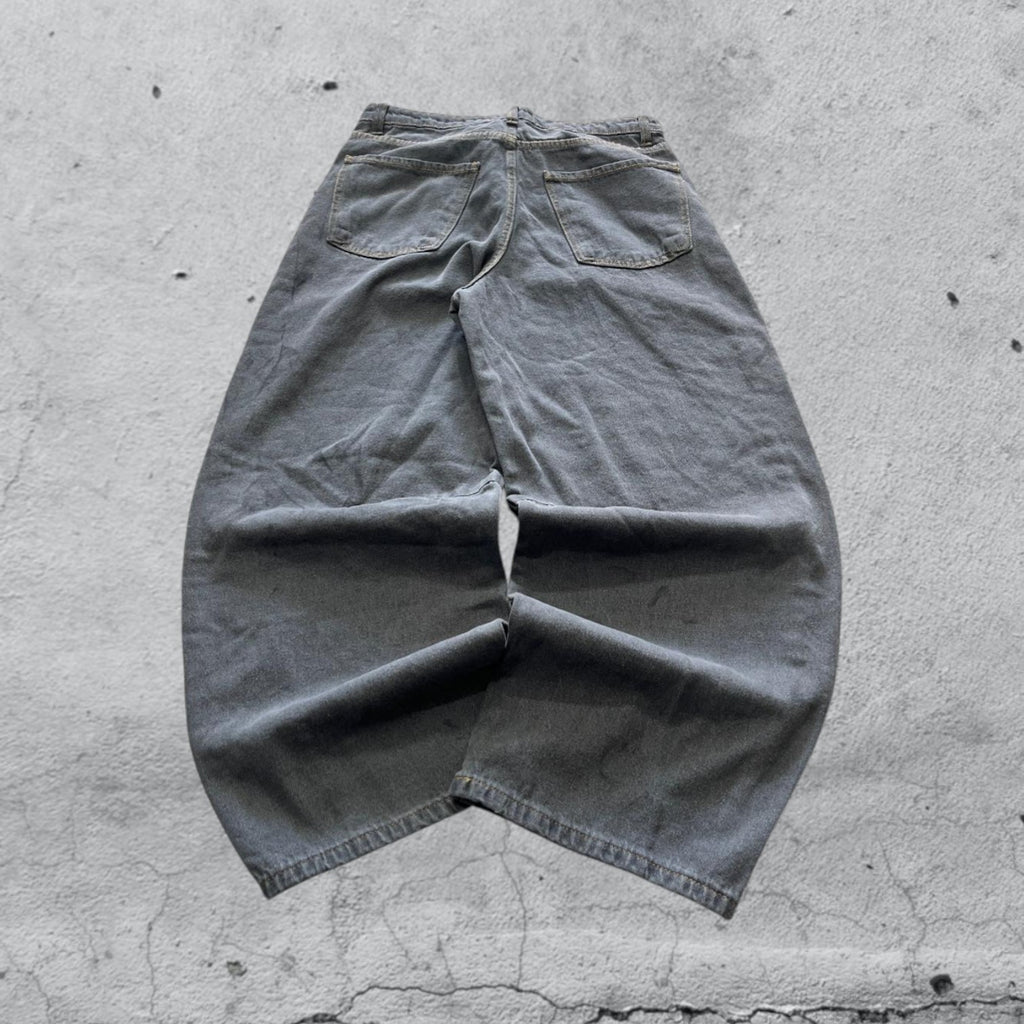 Denim Black Grey Super Baggy Fit (M)