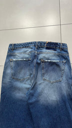 Denim Flare Baggy Fit Blue Wash Sfrangiato (L)