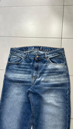 Denim Flare Baggy Fit Blue Wash Sfrangiato (L)
