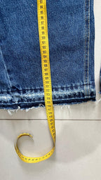 Denim Flare Baggy Fit Blue Wash Sfrangiato (L)